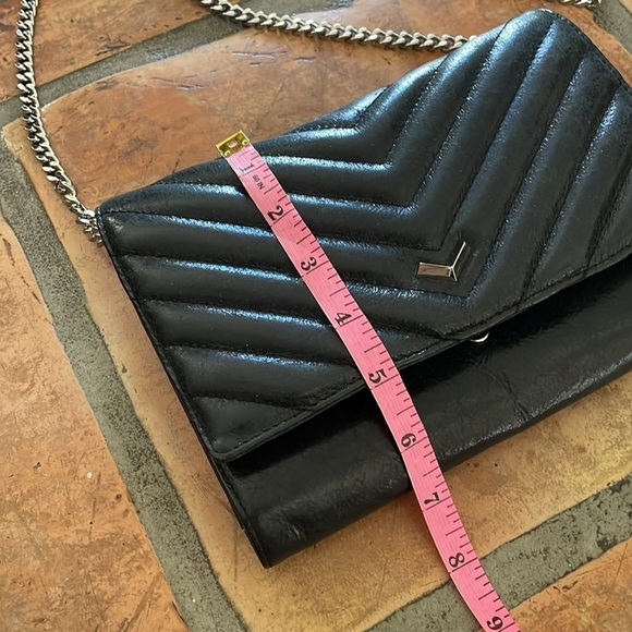 BOTKIER NEW YORK Soho Quilted Black Leather Chain Clutch Wristlet - Picture 4 of 13